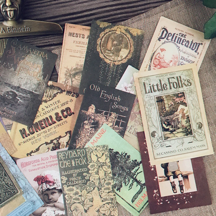 Старые обложки для книг винтажные наклейки мусорный журнал планировщик