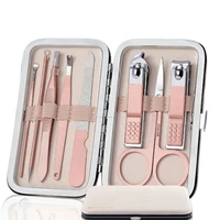 4pcs8pcs stainless steel manicure cutters toe nail clipper pedicure set paronychia scissors portable travel kit foot care tools