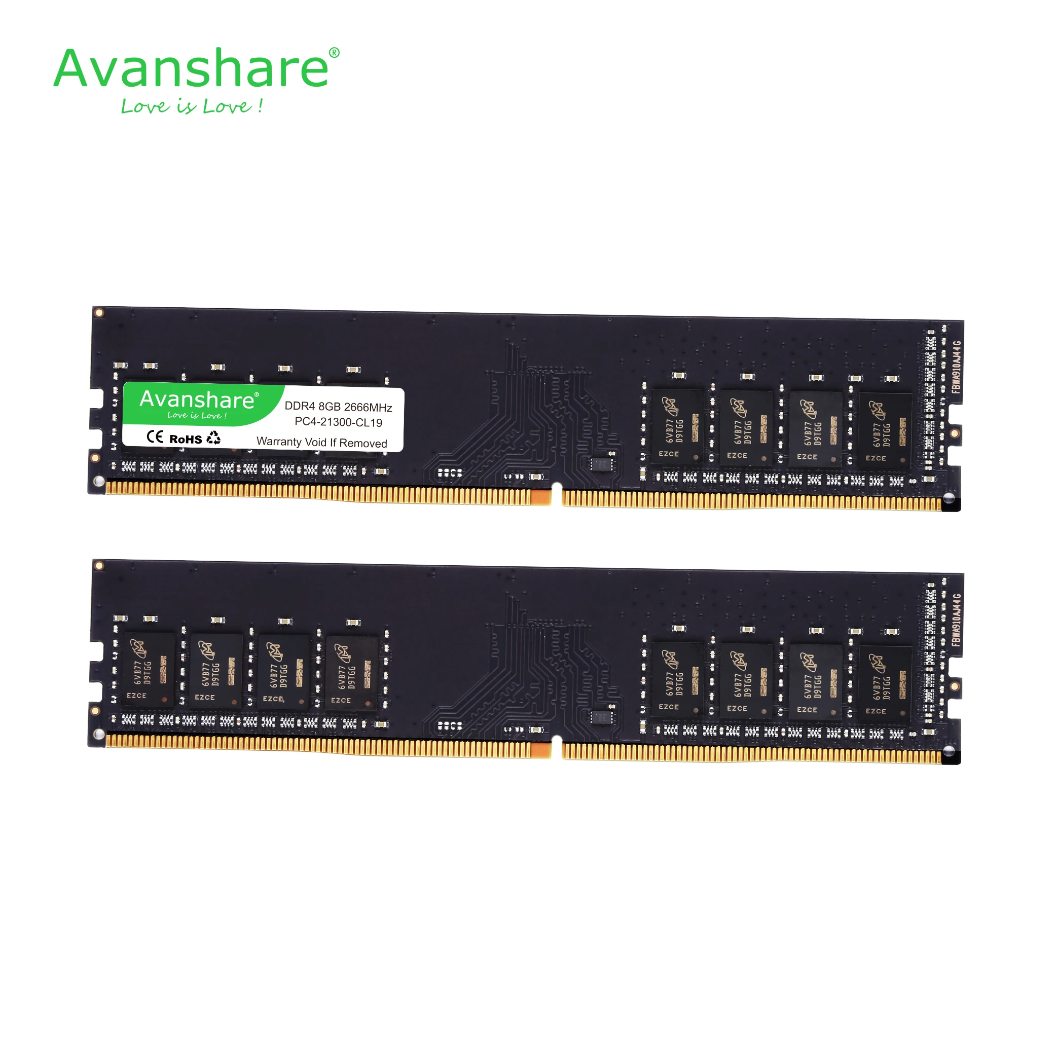 Оперативная память Avanshare ddr4 4 ГБ 8 ГБ 16 ГБ 2400 МГц 1,2 в 288pin пожизненная гарантия высокая производительность высокая скорость ram для настольных ПК Intel и