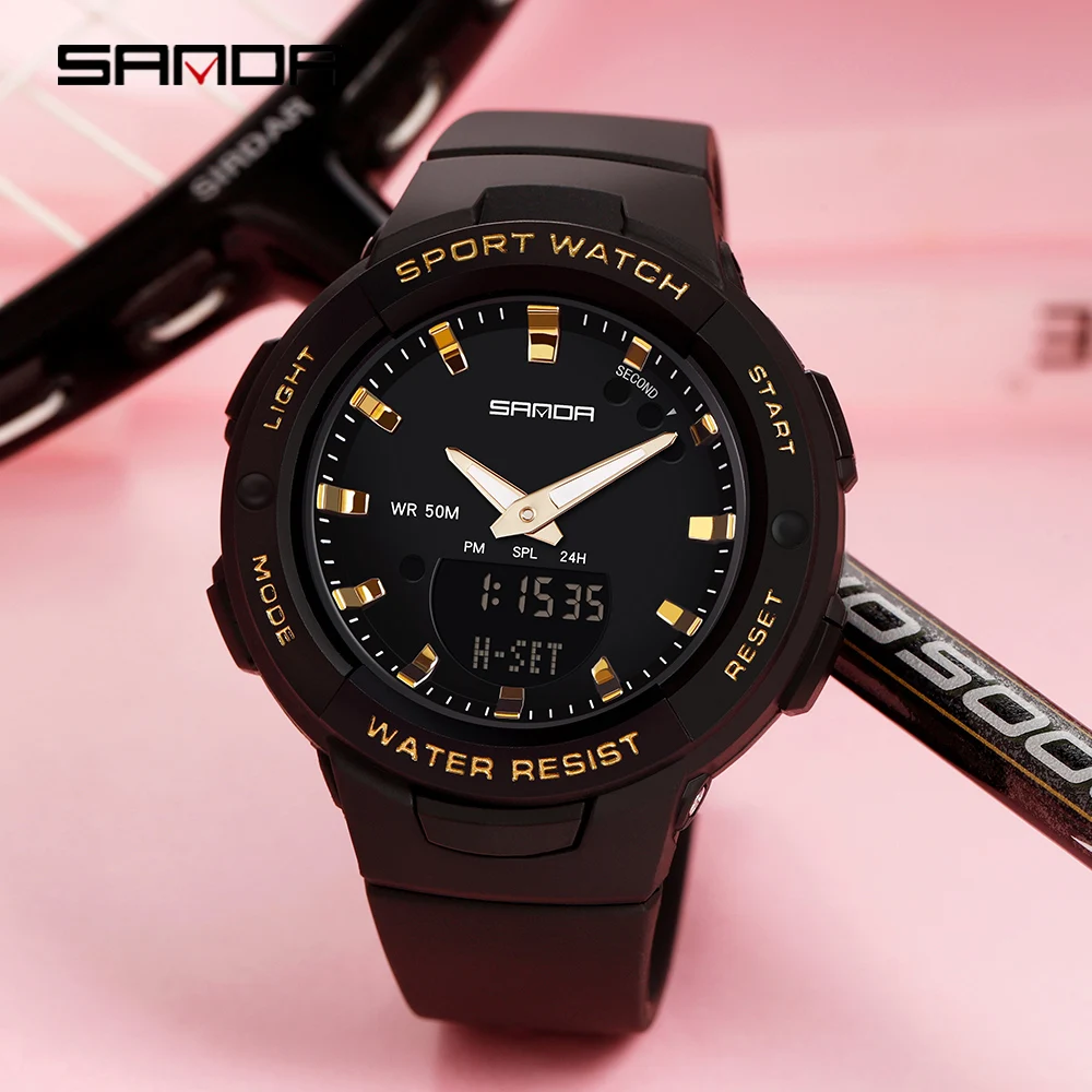 SANDA 2020 горячая распродажа мужские часы многофункциональные водонепроницаемые цифровые спортивные наручные часы повседневные унисекс студ... от AliExpress WW