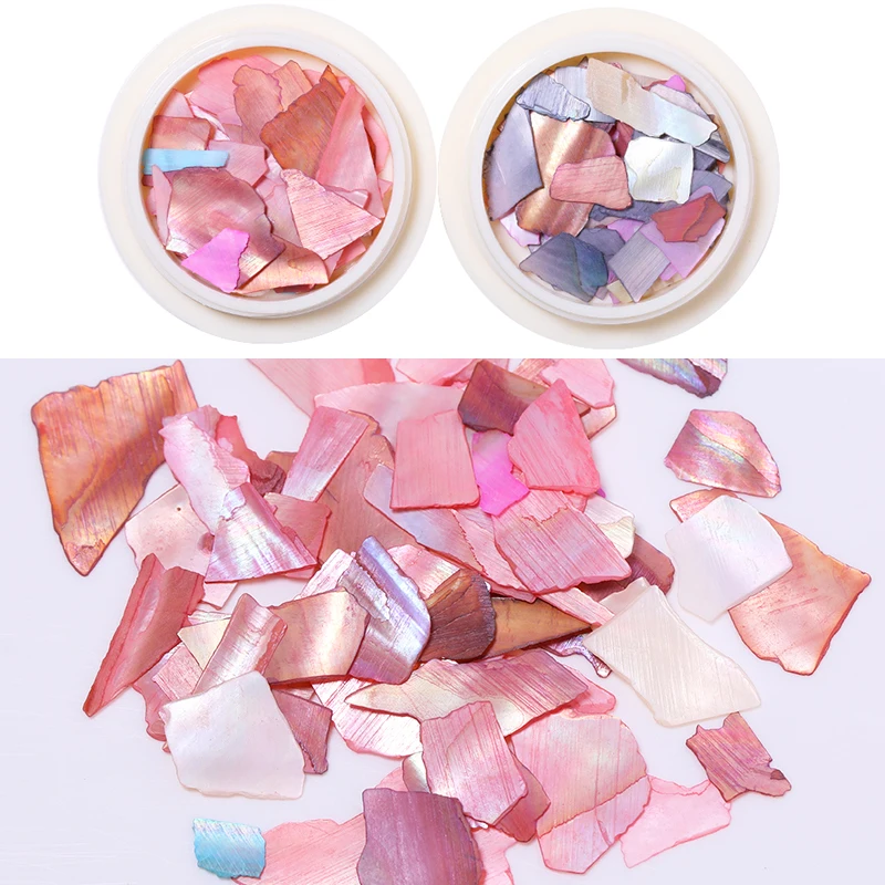 1 коробка 3D украшения для ногтей кусочки ракушек неправильные разные размеры