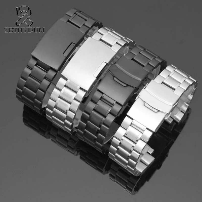 

Tide fine steel watch band t2n720 t2n721 t2n739 t49859 Double Fold Deployment Solid core steel strip High Quality Bracelet 16mm