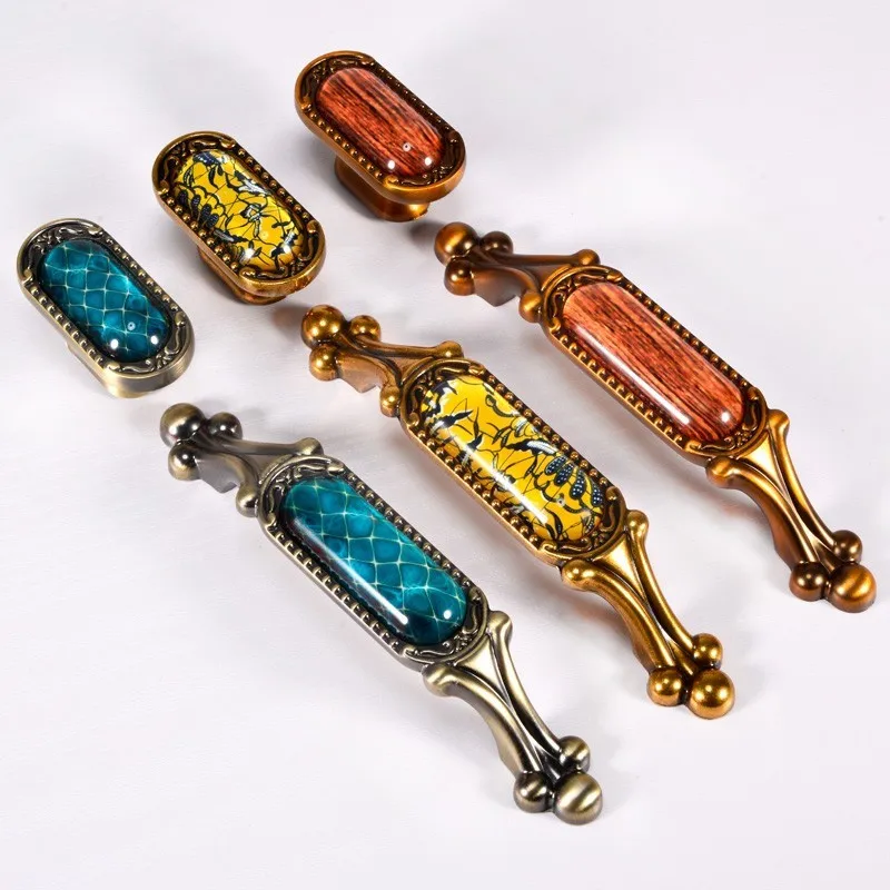 Роскошные Винтаж дверную ручку с украшением в виде кристаллов Классическая