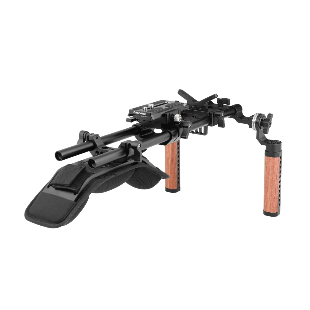CAMVATE Pro плечевое крепление с Manfrotto QR основой и двойной розеткой рукоятка поддержка
