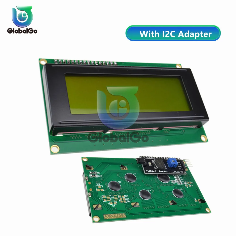 ЖК 2004 2004 20x4 2004A синий/зеленый ЖК-дисплей HD44780 символ IIC/I2C SPI интерфейс адаптер модуль для arduino 3,3 V 5V - Цвет: With I2C adapter