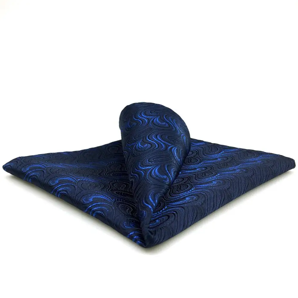 FH14 Темно-Синий Геометрический мужской карманный квадратный шелковый платок для