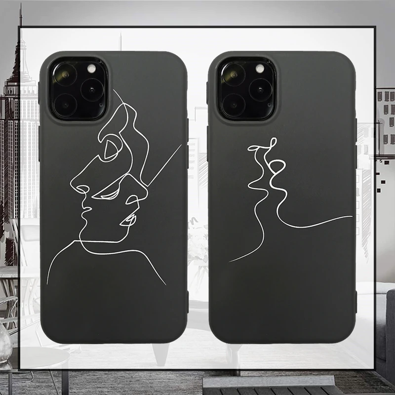 Простой матовый Мягкий силиконовый чехол ТПУ для iPhone XS 11 Pro Max X XR Lite Art Line Victoria
