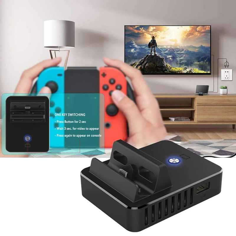 Зарядная док-станция для Nintendo Switch HDMI видео основание конвертера Портативный ТВ