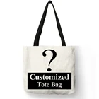 Индивидуальная женская сумка-тоут, льняная Холщовая Сумка с принтом логотипа на заказ, сумки для покупок сделай сам