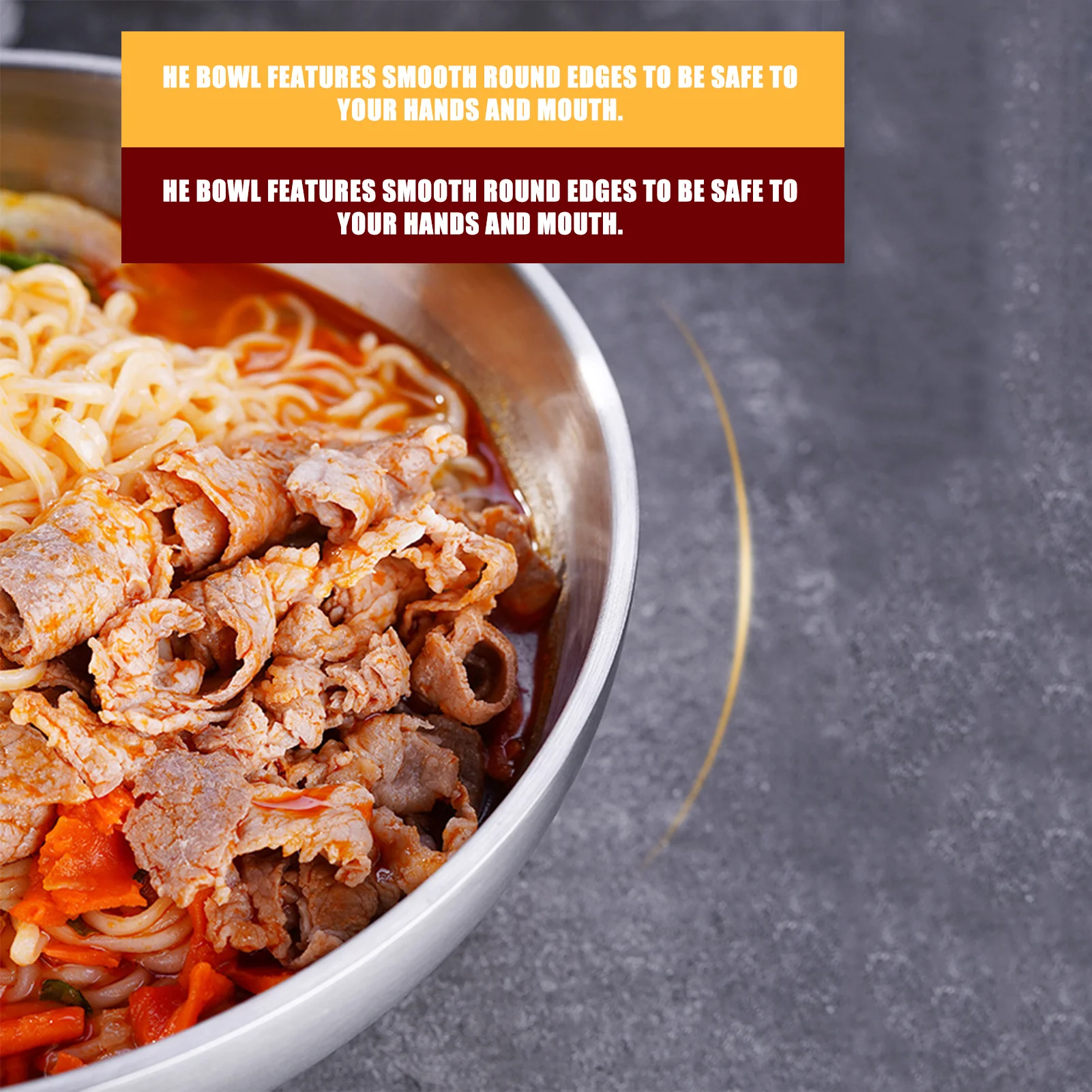 

Stainless Steel Noodle Bowl Heat Resistant Ramen Serving Bowls Childrens Adult Instant Noodle Gift Bowl Mixing Bowls For Salad