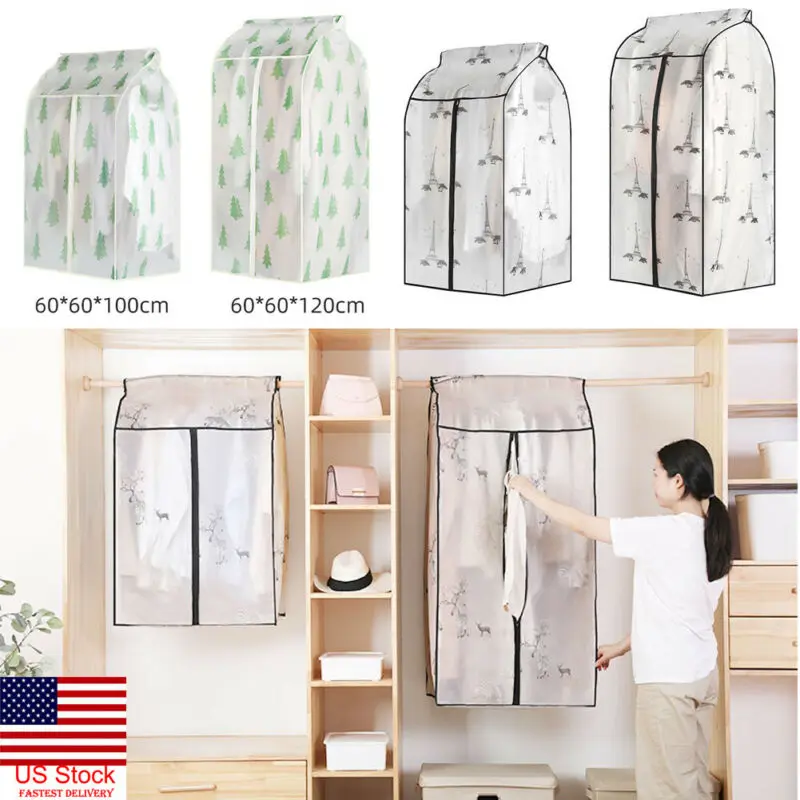 Пылезащитный чехол для одежды костюма платья пальто тканевый полупрозрачный
