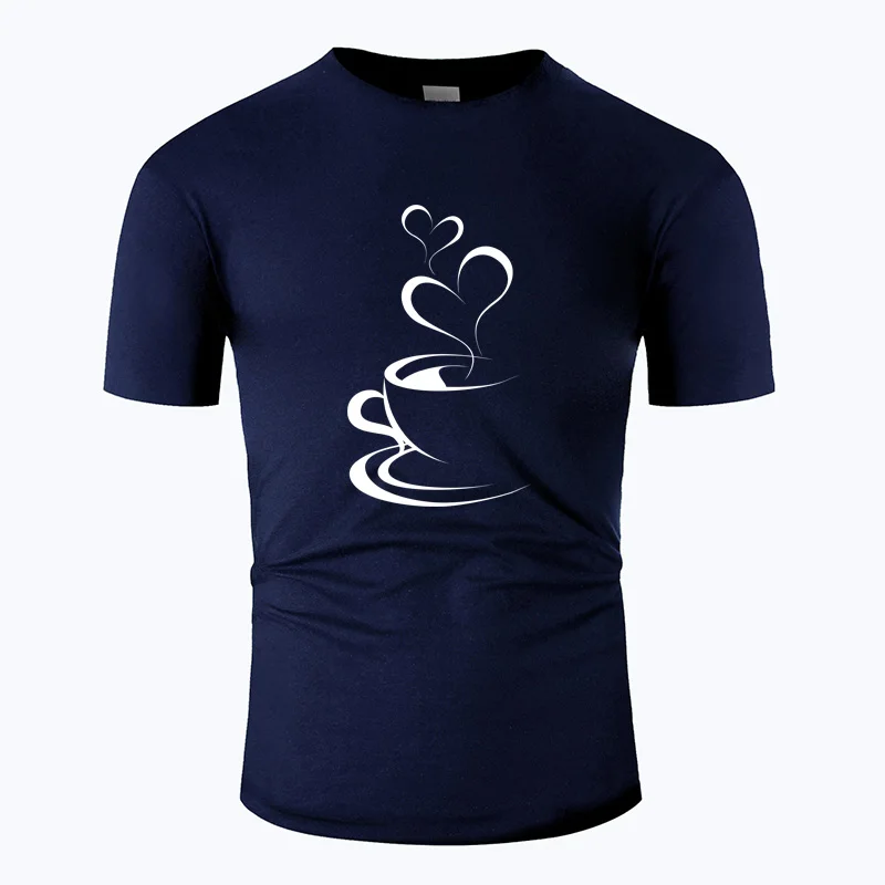 Coffee Love Line Art хлопковая Футболка с круглым вырезом для мужчин и женщин унисекс