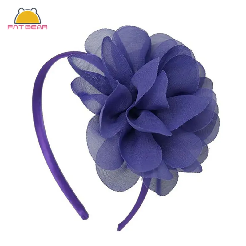 Shabby Chiffon Flowers Hair Bands For Children High Quality Headband Girls Big Flower Bow Headwear Accessories | Детская одежда и