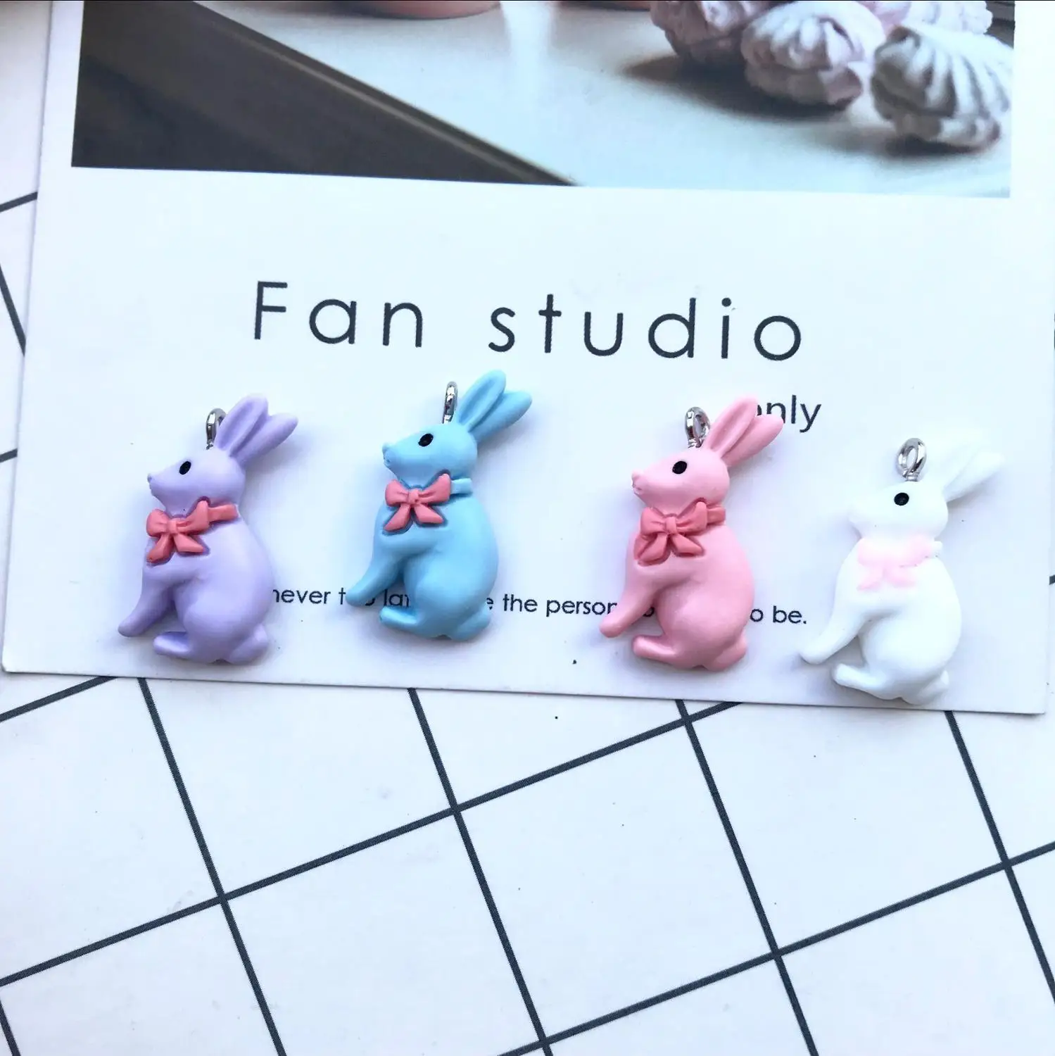 10 шт. кавайные полимерные плоские сзади маленькие подвески кролик diy серьги