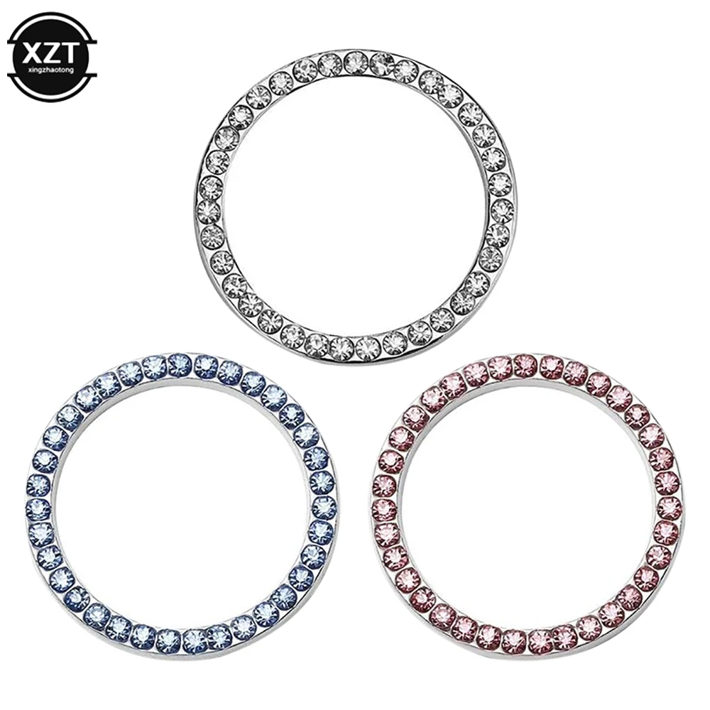 One-click Start Button Decoration Ring Hand-set Diamond Crystal Drill Ignition Circle Sticker Car Interior Accessories | Автомобили и