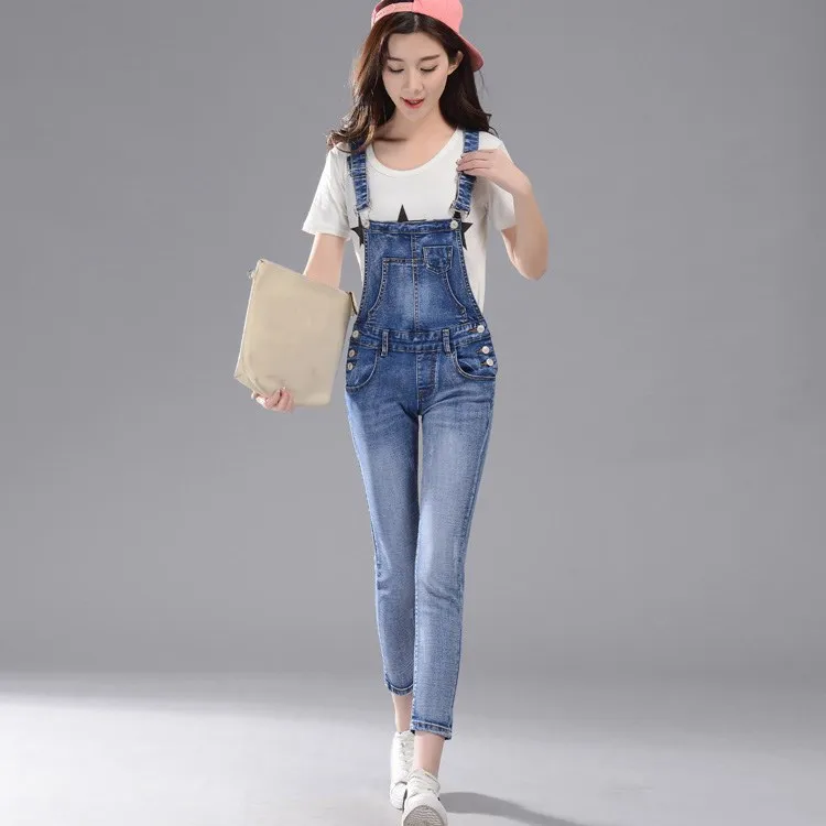 Новинка 2019 женские комбинезоны крутой джинсовый комбинезон повседневные