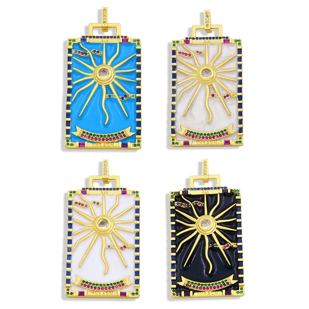 

OCESRIO Vintage Big Greek Evil Eye Pendants Jewelry Making for Necklaces CZ Gold Plated Enamel DIY Accessories pdta444