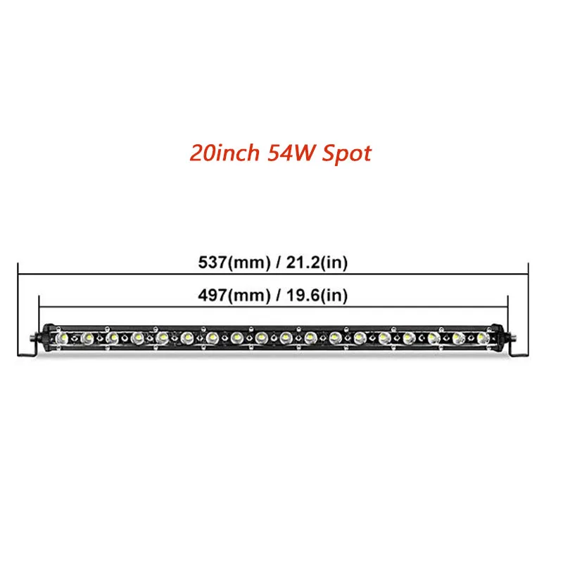 20 inch Spot Beam 7-дюймовый 18 Вт 13 дюймов 36 Вт 20 дюймов 54 Вт супер тонкий мини светодиодный рабочий светильник бар Точечный светильник Потолочные Светильник поиска светильник светодиодный бар для джип Лодка внедорожник - Цвет: 20 inch Spot Beam