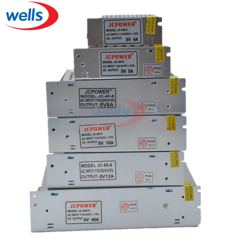 Светодиодный источник питания с переключателем 5 В 12 24 2A/3A/4A/5A/6A/8A/10A/12A/20A/30A/40A/60A