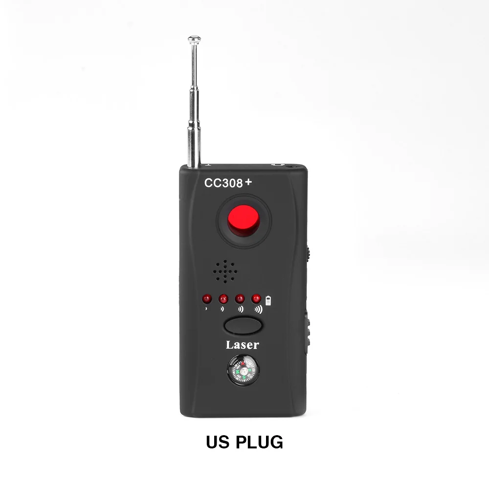 US Plug ET анти шпионский детектор ошибок CC308 полный спектр мини беспроводная камера скрытый сигнал GSM устройство Finder защита конфиденциальности безопасности монитор - Цвет: US Plug