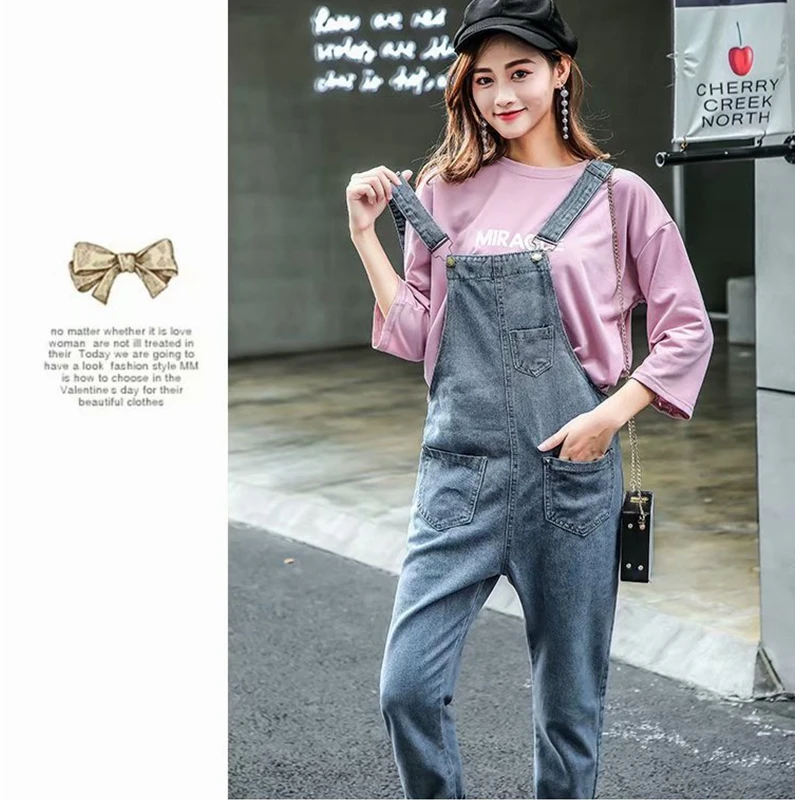 

Jeans Women Denim Overalls For Women Korean Fashion Woman Denim Jumpsuit Pants Aesthetic Denim Trousers Streetwear Wide Pants