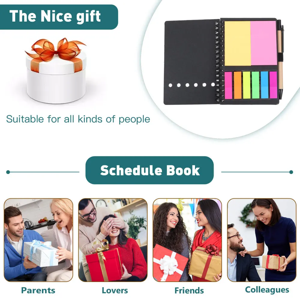 

1 Set Student Spiral Notebook Planning Notepad with Stickers Students Stationery
