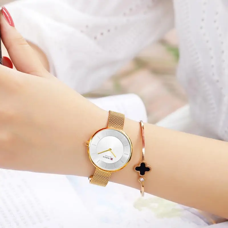 

New Top Brand Luxury Curren New Fashion Simple Business Watches Ultra Thin Quartz Wristwatches Clock Women Dress Watch Relojes