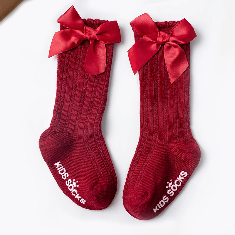 Носки для маленьких девочек Гольфы принцессы с бантом милые детские носки