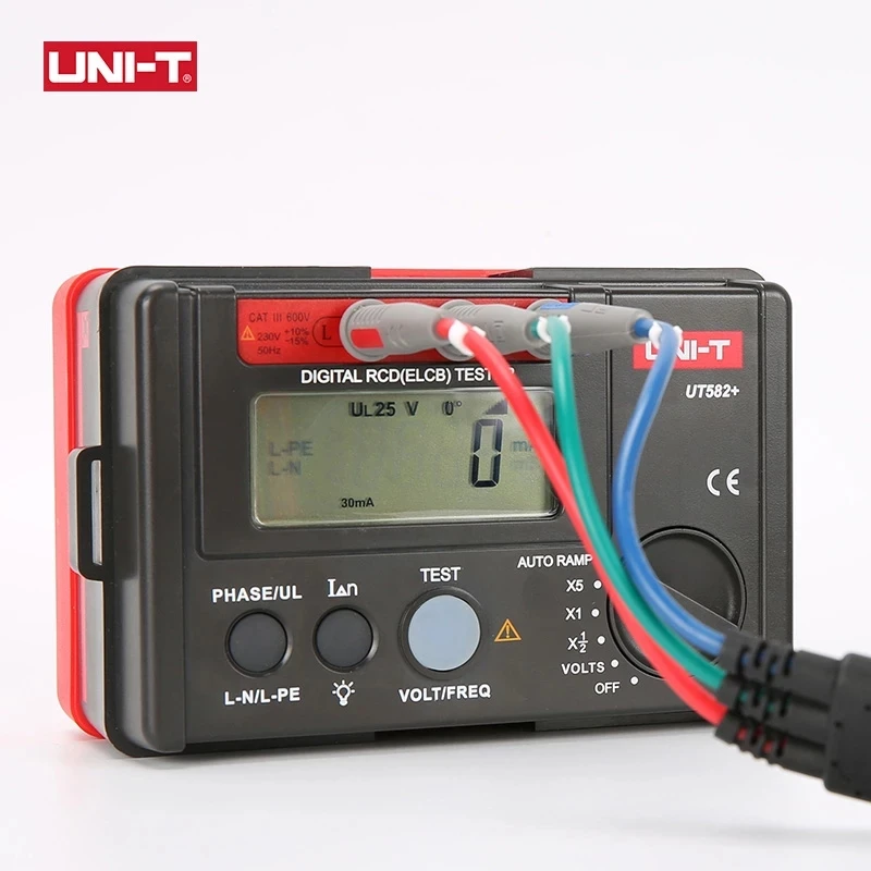 Флюоресцентный цифровой тестер RCD (ELCB) автоматический измеритель цепи утечки на