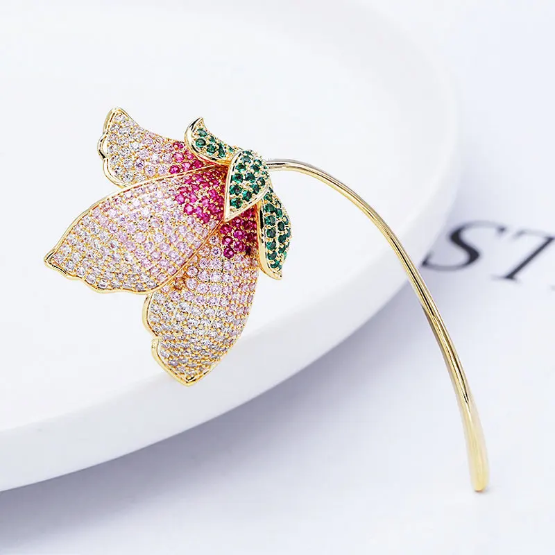 SINZRY Лидер продаж корейский Стильный кубический цирконий милая Цветочная булавка