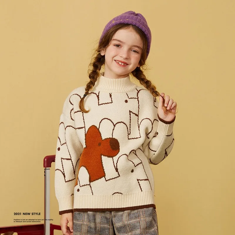 

Вязаный свитер для девочек 3, 5, 7, 9, 10, 12, 14 лет осенне-зимний мягкий хлопковый джемпер, теплый свитер детские повседневные пуловеры