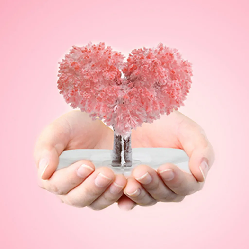 Цветущее бумажное дерево в форме сердца креативное цветное волшебное растущее