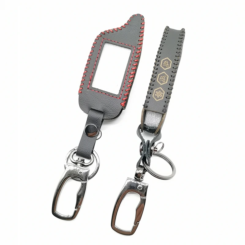 Кожаный чехол для ключей A 91 двухсторонний автомобильной сигнализации с двумя