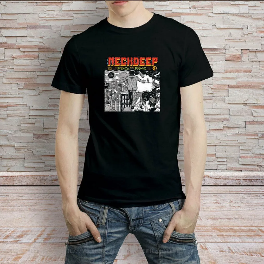 

Neck Deep Band The Peace And The Panic Album Cover T-Shirt Men's Tshirt Tops Short-sleeved TEE Shirt