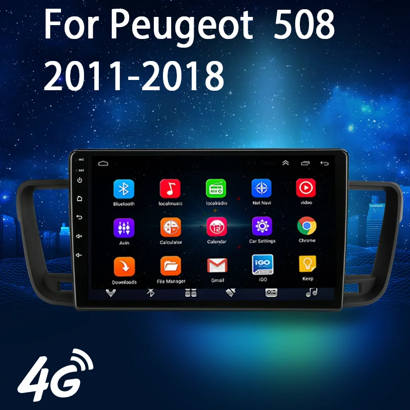 

2 DIN Android 10,0 Автомобильный мультимедийный DVD-плеер стерео аудио радио 4G Wifi GPS DSP GPS динамик Carplay для Peugeot 508 2011-2018 CE