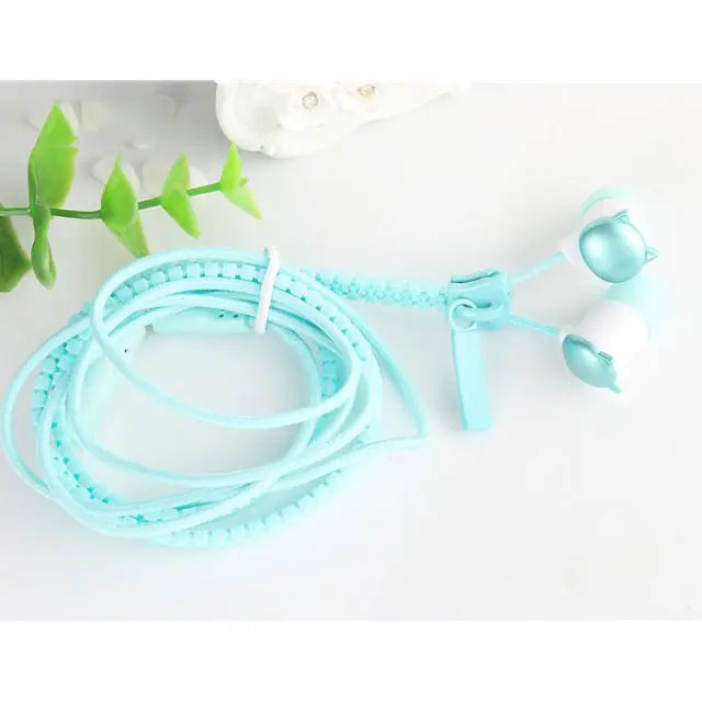 Blue no box ALANGDUO ювелирные изделия Жемчужное ожерелье наушники 3,5 мм Красочные жемчужные провода магнит в ухо наушники с микрофоном ожерелье fone de ouvido - Цвет: Blue no box