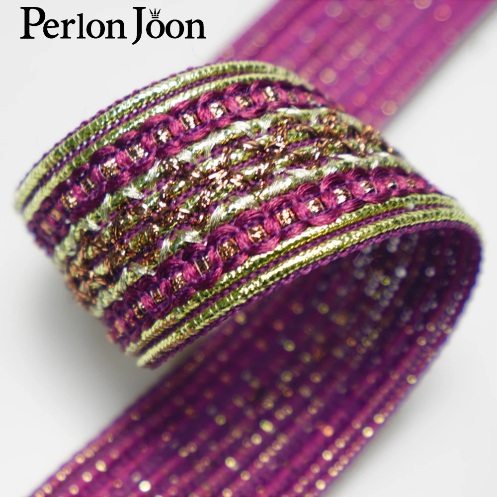 50 ярдов 3 5 см цветная нить тканая лента для одежды в Ретро этническом стиле сумка