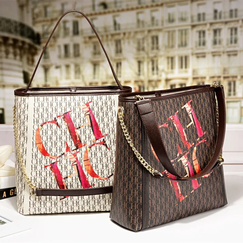 

Famous Designer Women Bags 2021 New Fashion Leather Letter Printing Bucket Bag High Quality Large Capacity Shoulder Bag Sac Luxe