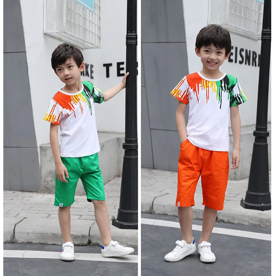 Комплекты одежды для мальчиков 2020 летнее Хлопковое платье девочек-подростков