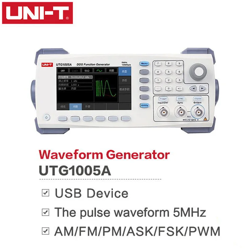 

UNI-T UTG1005A function/arbitrary waveform generator/single channel/5MHz channel bandwidth/125MS/s Sampling Rate