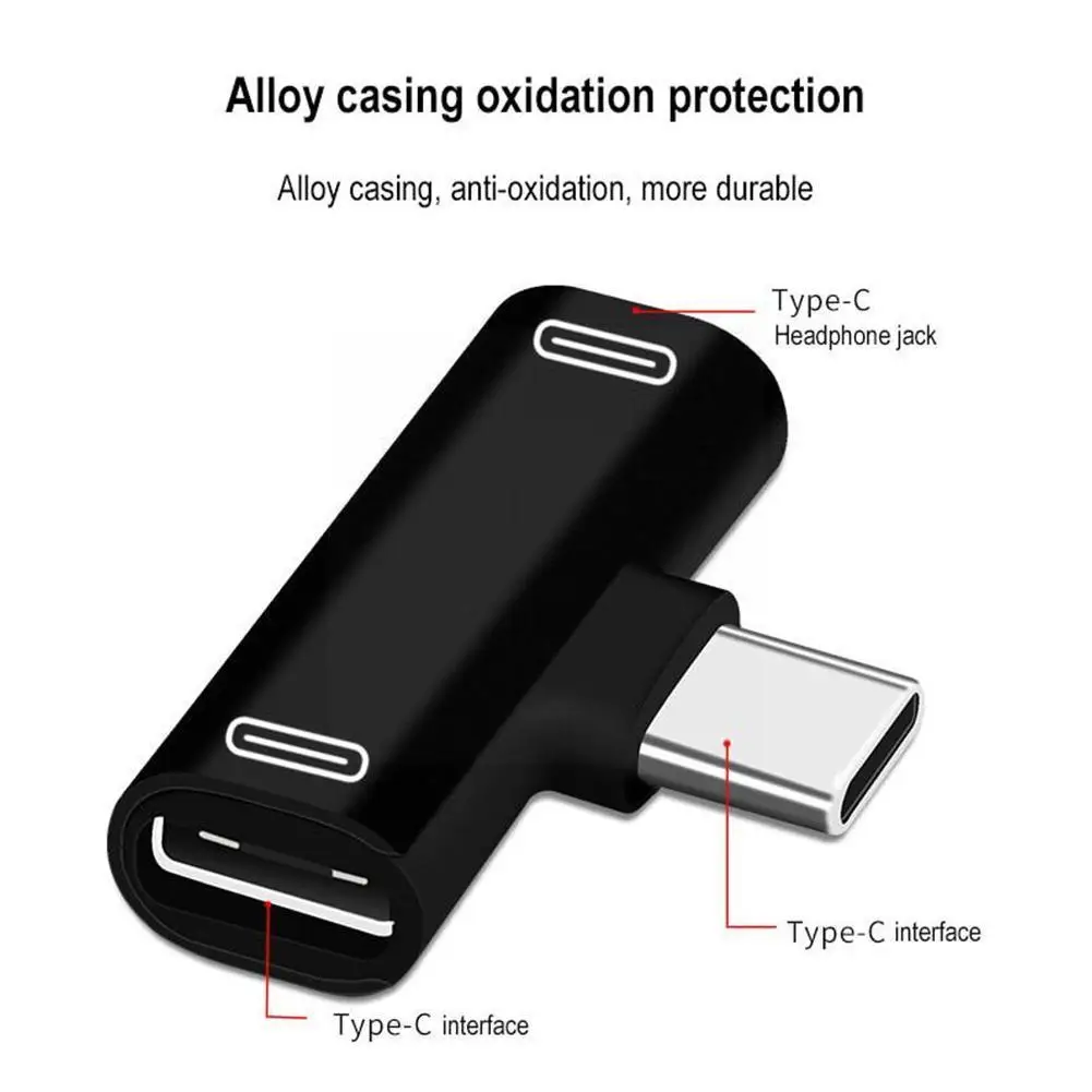 

Dual Type-C Female Headphone Connector Two In One Charging Oneplus For Xiaomi Vivo Adapter Oppo Headphone Audio Huawei Sams X2H2