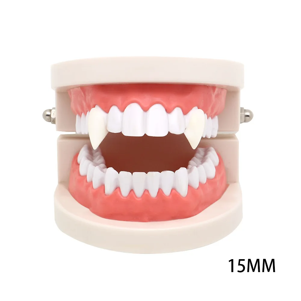 

Halloween vampire teeth environmentally resin a pair 1.9 cm horror denture props with tooth gel easy mount cosplay props decor