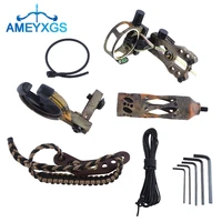 archery bow 5 pin sight aluminum alloy peep sight d ring rope for compound bow and arrow outdoor shooting hunting accessories