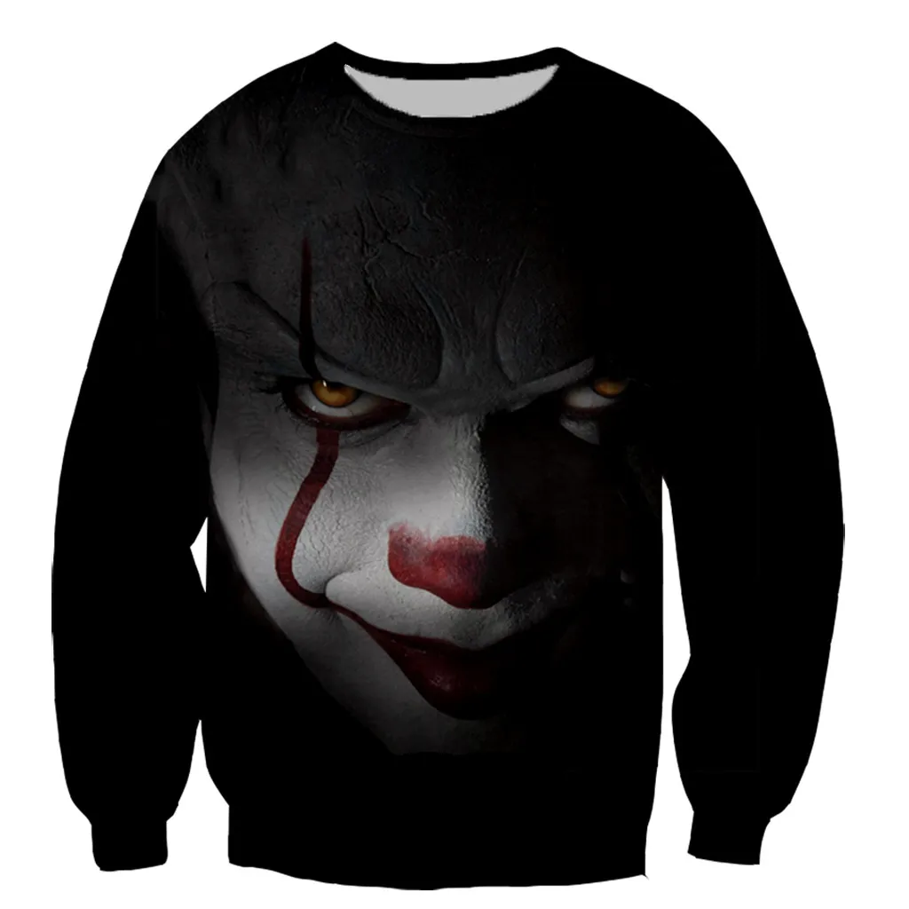 Классическая футболка IT Pennywise мужская и женская с 3D принтом клоун Стивен Кинг