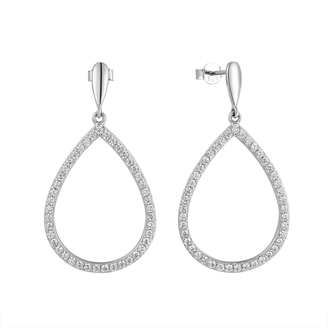 

PEI FO DUN S925 silver Fashion water drop ear nail female contracted OL wind sterling silver earrings girlfriend gift