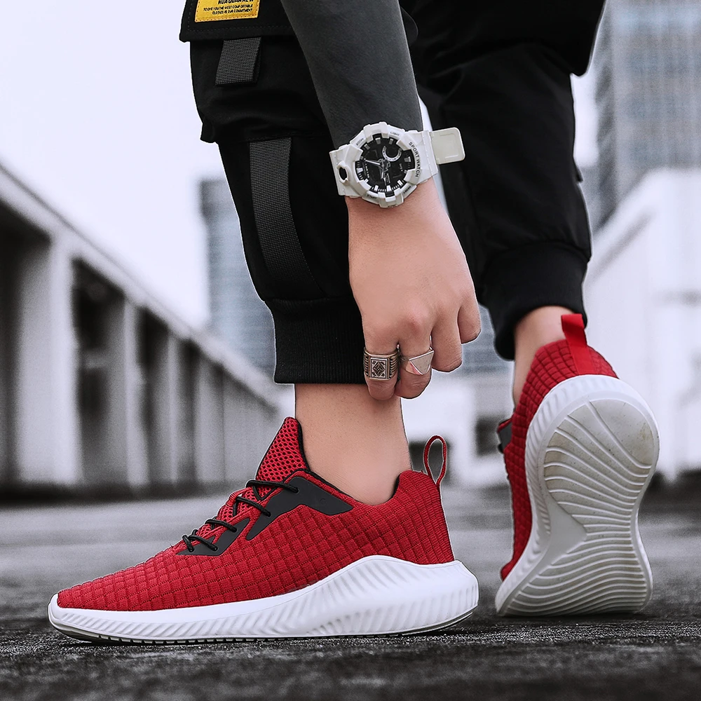 

Men Summer Mesh Casual Breathable Lace up Shoes All Mens Shoes Male Sneakers Light Weight Plus Size 39-46 Tenis Masculino Adulto