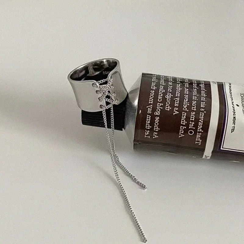 Кольцо женское в стиле панк Крутое регулируемое кольцо с длинной кисточкой форме