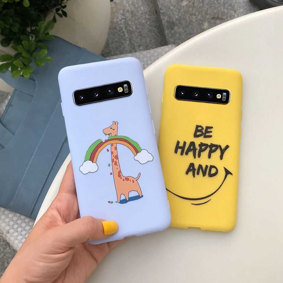 Мягкий чехол из ТПУ для Samsung Galaxy S10 милый тонкий матовый Plus S10E S 10 E чехол-бампер |