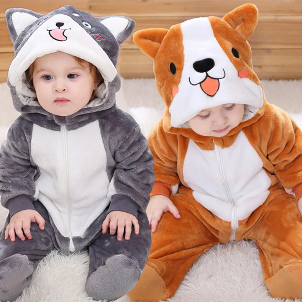 Комбинезон с длинным рукавом комбинезон милая одежда для сна новорожденных