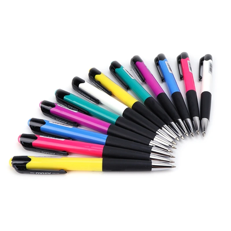 

12Pcs 0.7mm Ballpoint Pen Roller Ball Blue Ink Office School Supplies Stationery